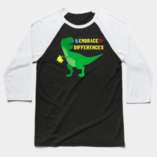 Autism Awareness Shirt Kids Women Men Dinosaur Puzzle Piece Baseball T-Shirt